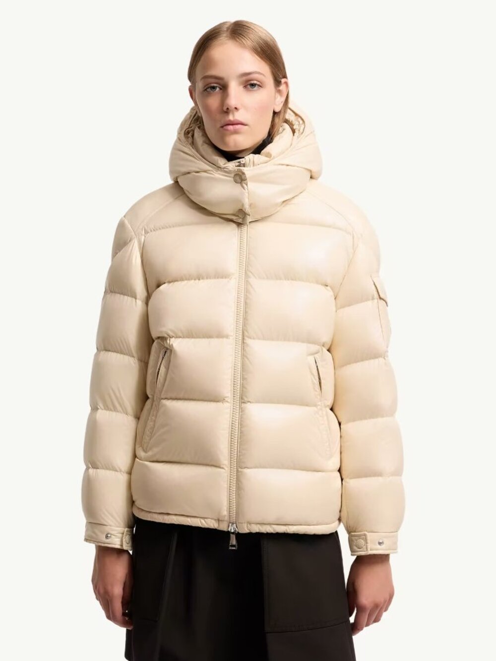 St. John's Bay Women's Puffer Hooded Jacket Size XL Beige NWT
